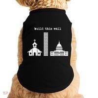 Build This Wall Ironic Separate Church and State Doggie Tank thumb 0