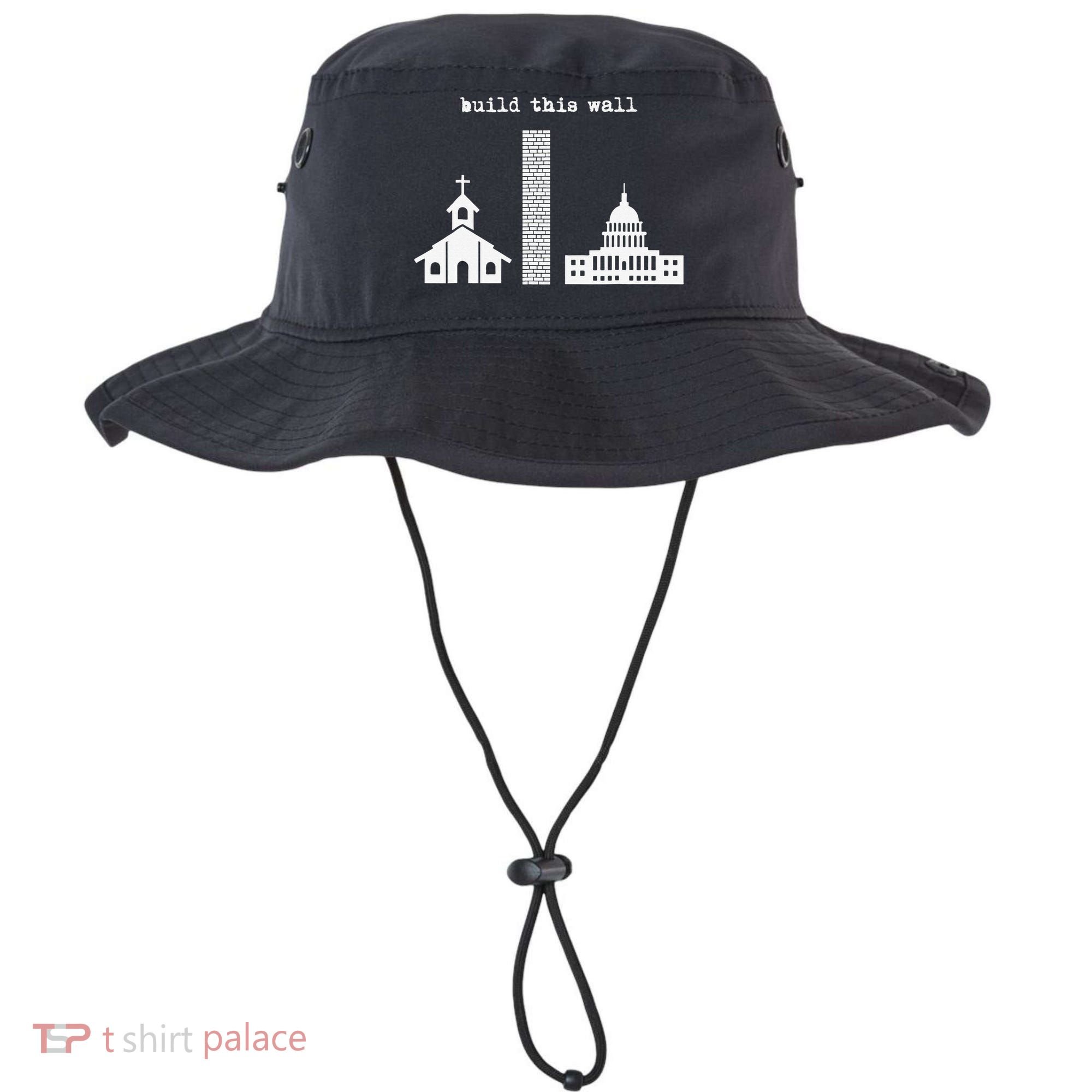 Build This Wall Ironic Separate Church and State Bucket Hat
