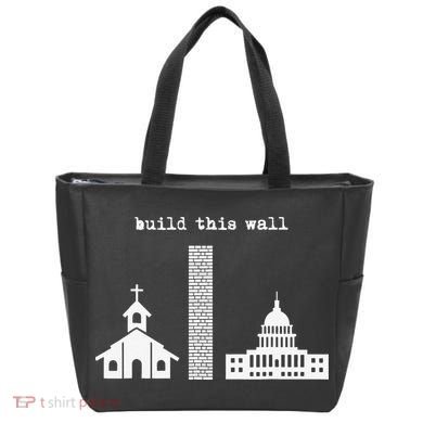 Build This Wall Ironic Separate Church and State Tote Bag
