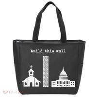 Build This Wall Ironic Separate Church and State Tote Bag thumb 0