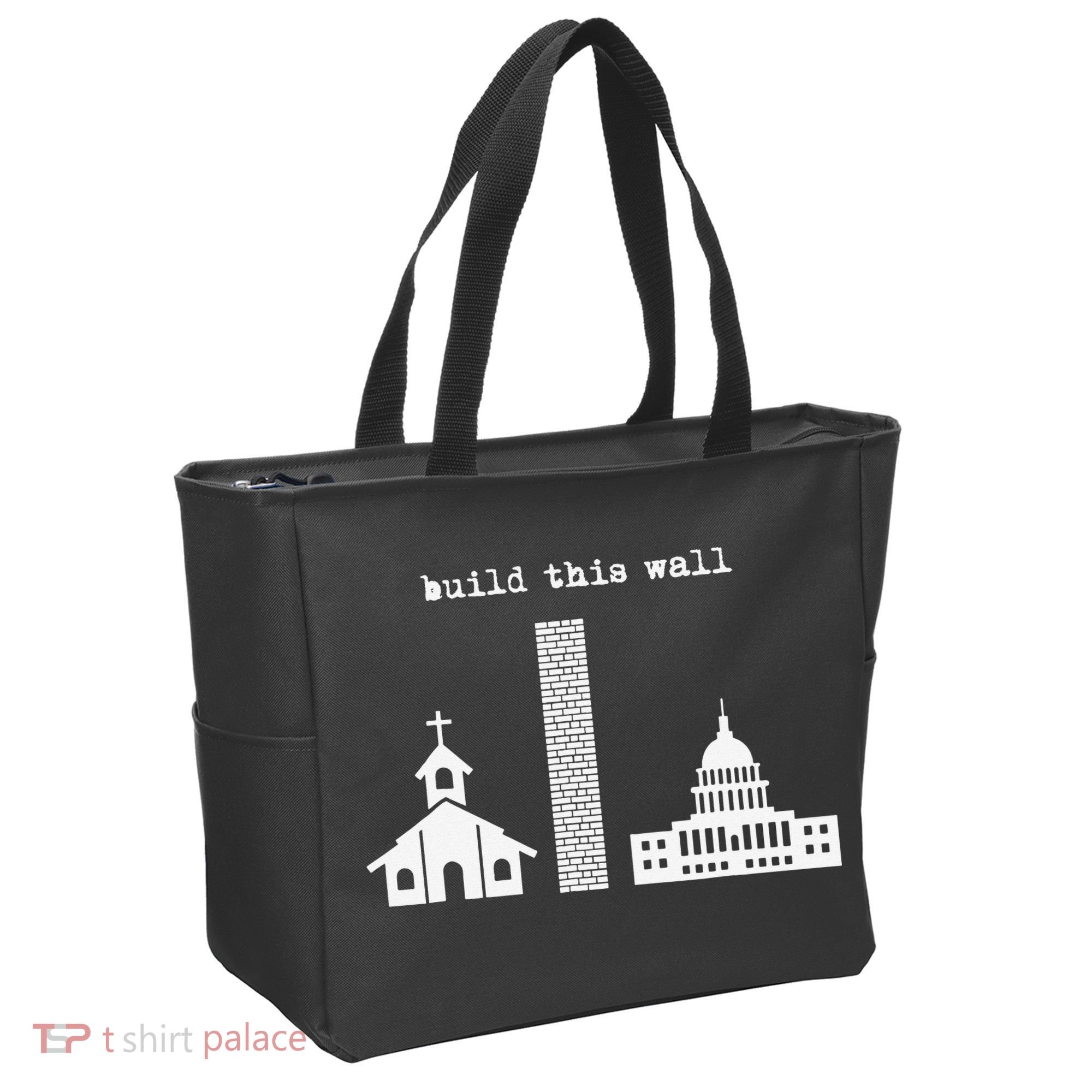 Build This Wall Ironic Separate Church and State Tote Bag