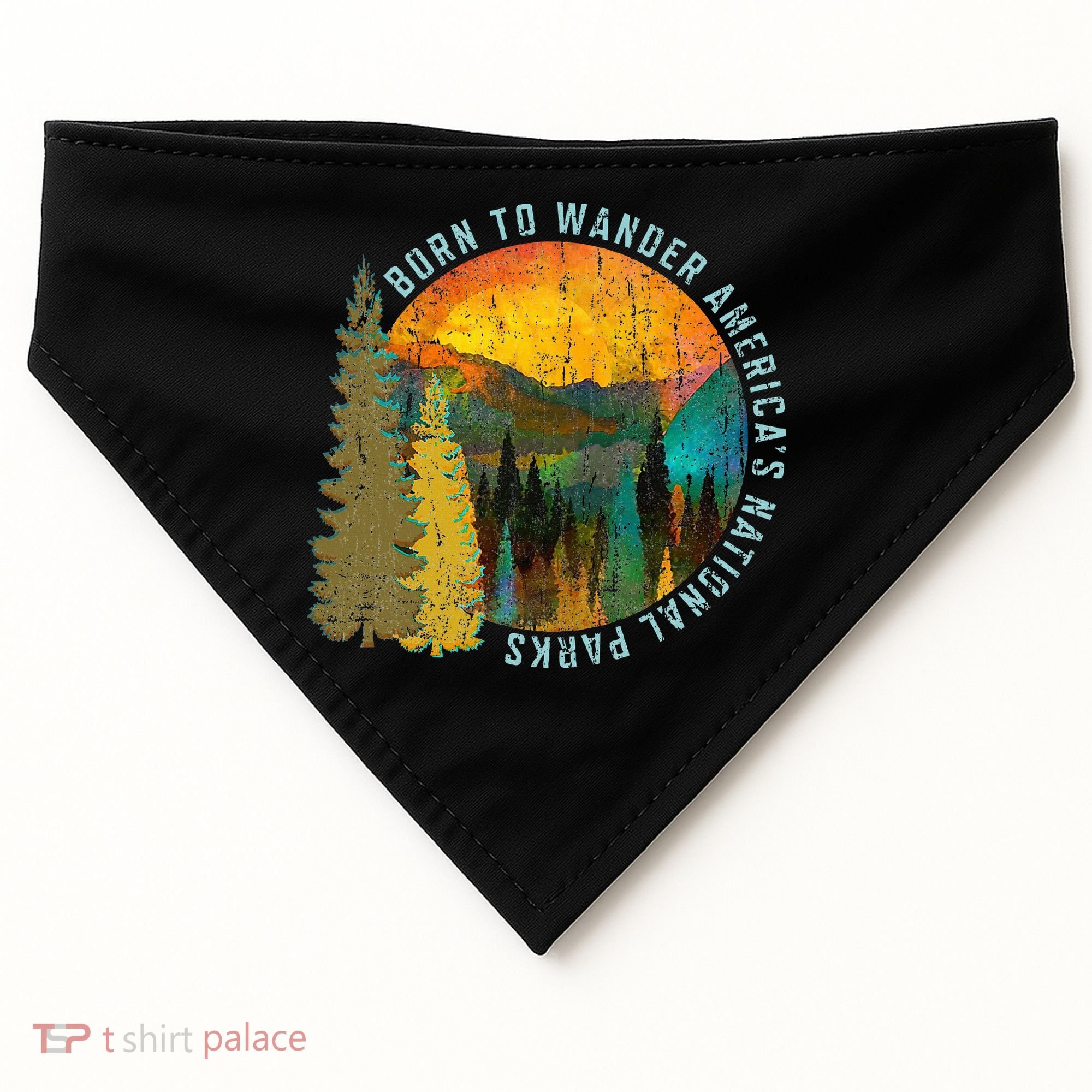 Born To Wander Americas National Parks USA-Made Doggie Bandana