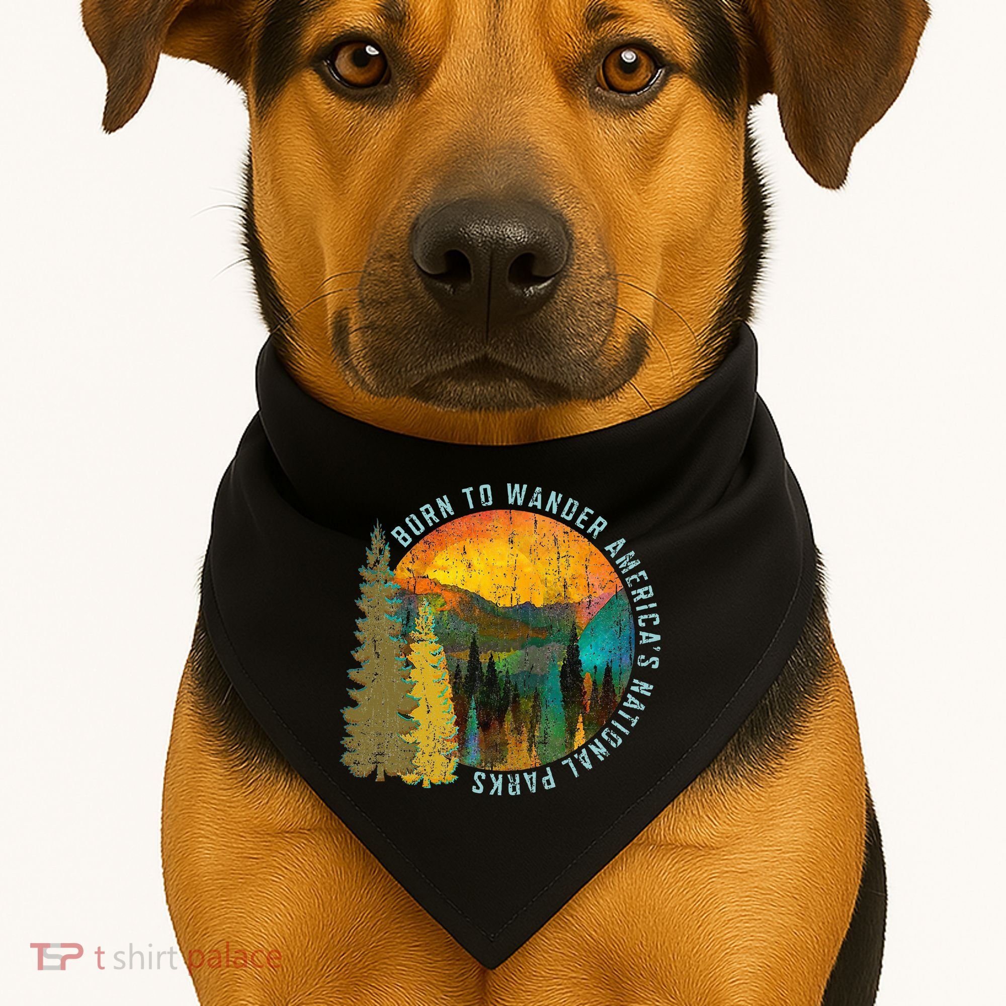 Born To Wander Americas National Parks USA-Made Doggie Bandana