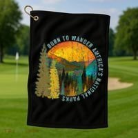Born To Wander Americas National Parks Golf Towel thumb 1