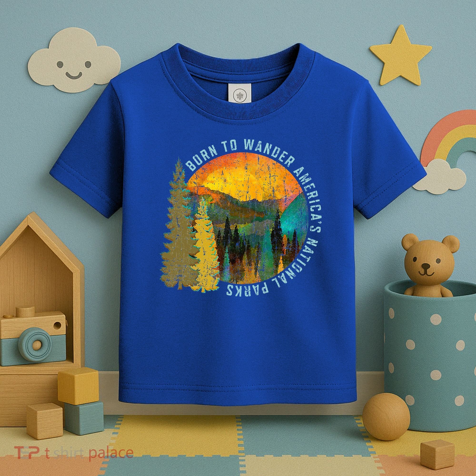 Born To Wander Americas National Parks Toddler T-Shirt