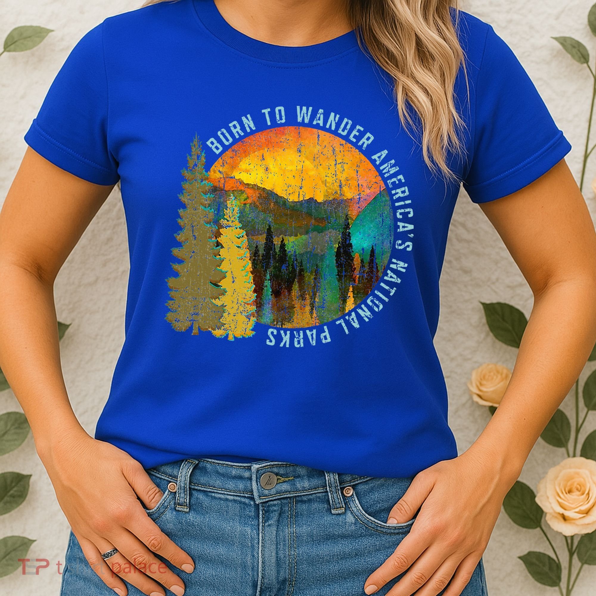 Born To Wander Americas National Parks Women's T-Shirt