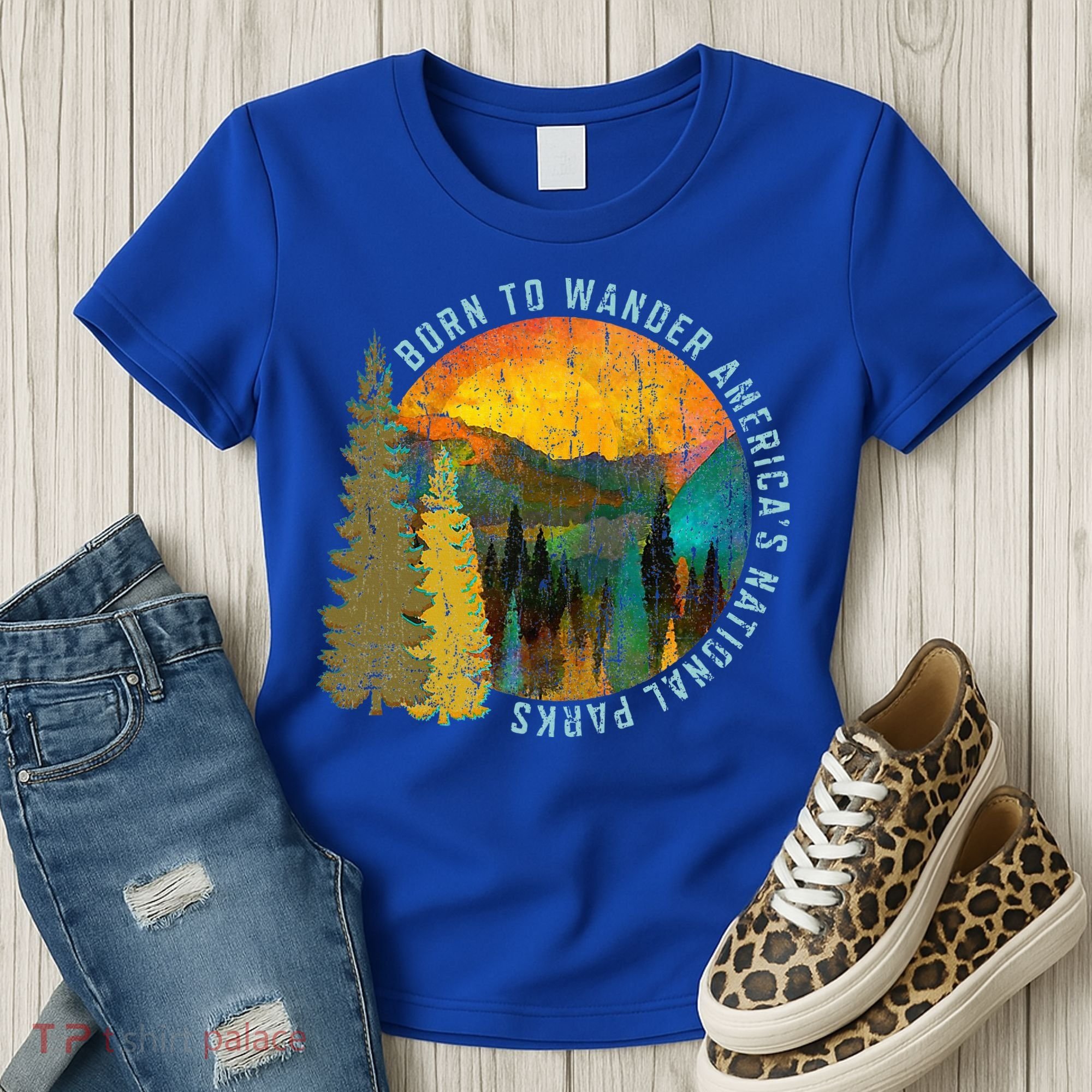 Born To Wander Americas National Parks Women's T-Shirt