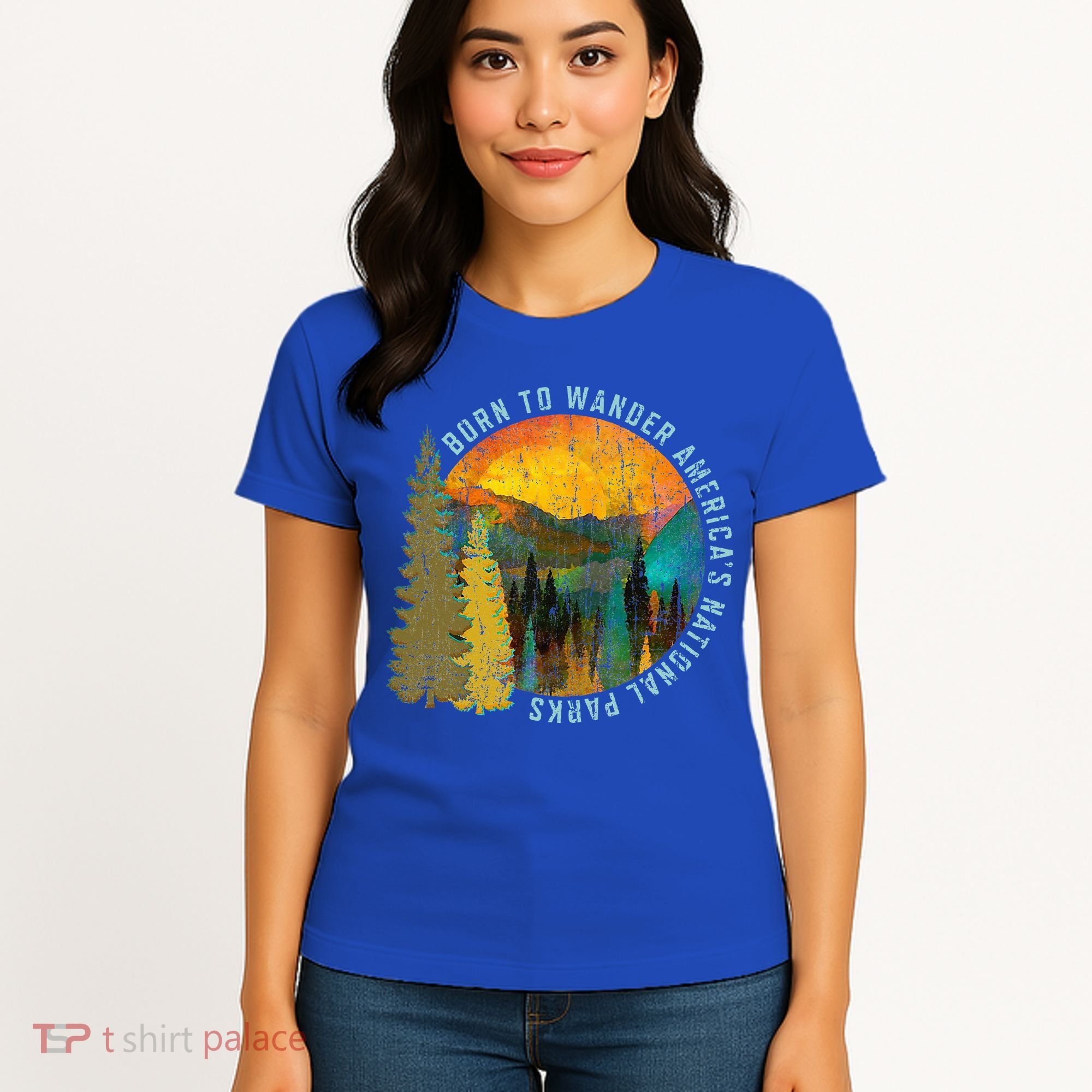 Born To Wander Americas National Parks Women's T-Shirt