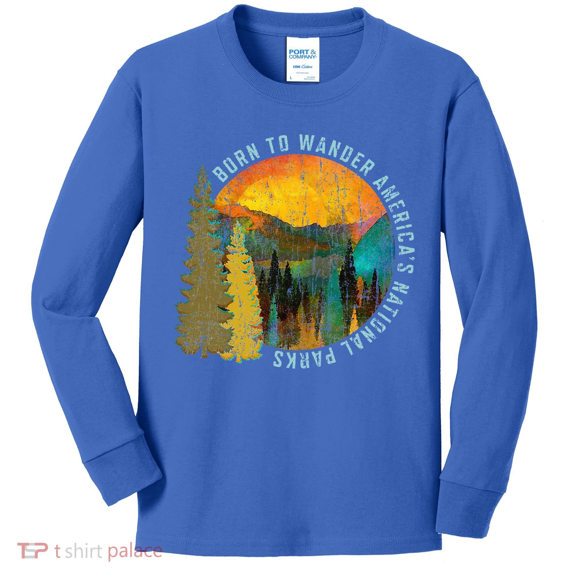 Born To Wander Americas National Parks Kids Long Sleeve Shirt