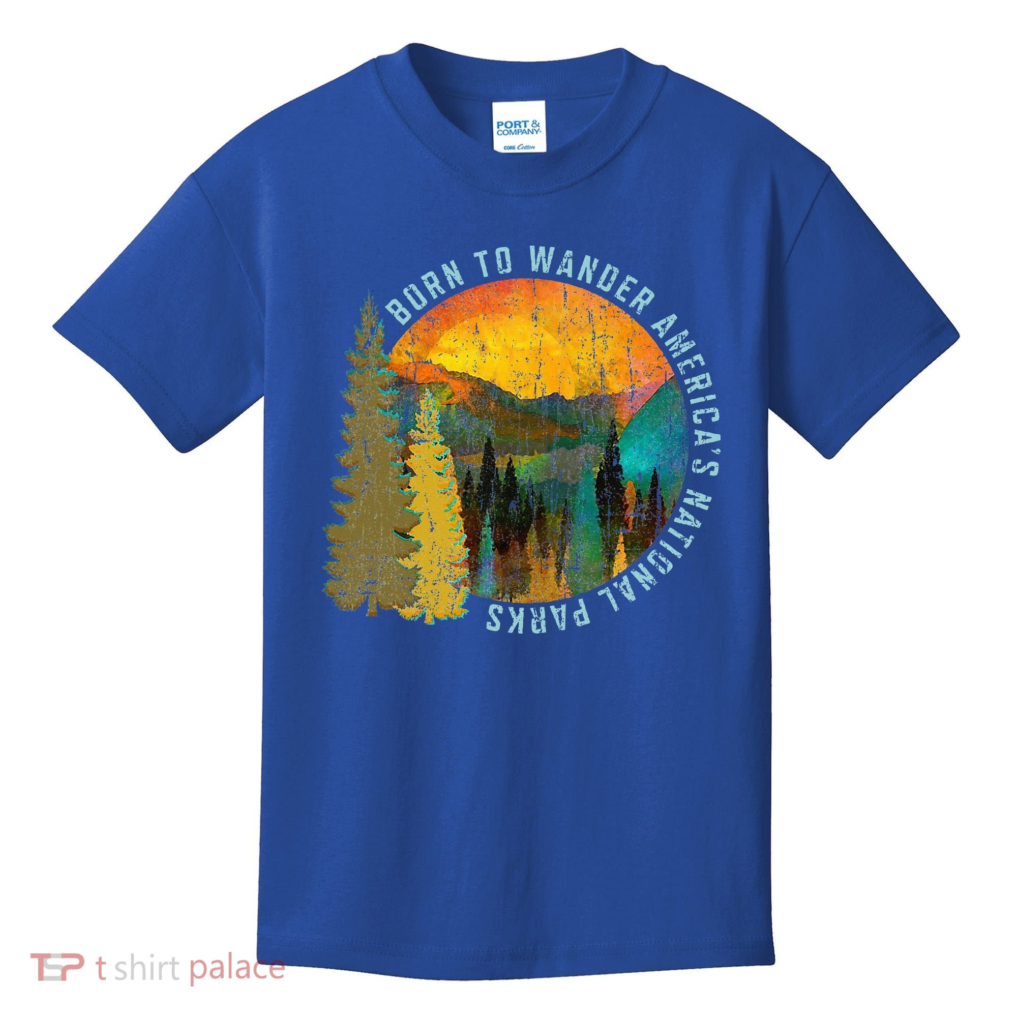 Born To Wander Americas National Parks Kids T-Shirt