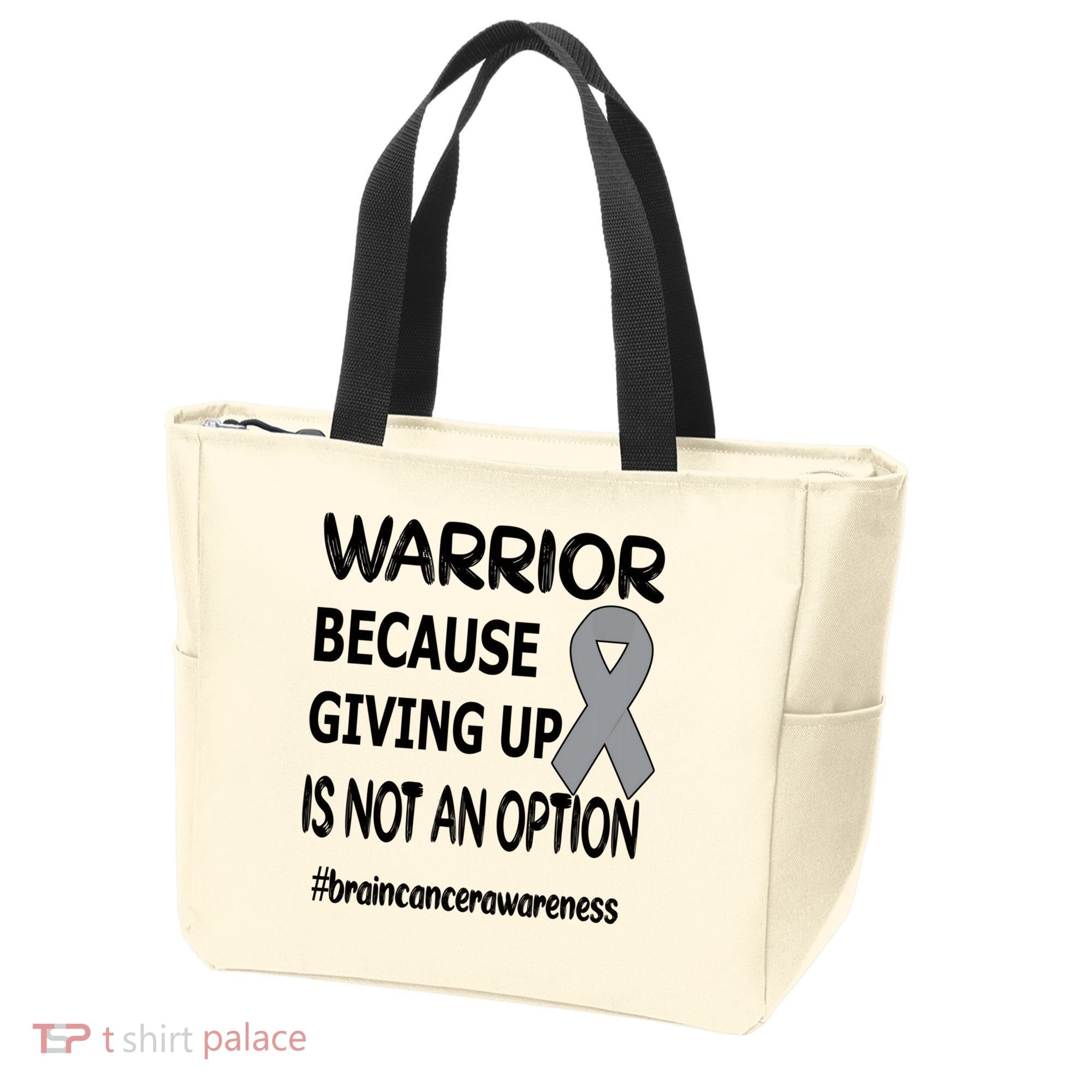 Brain Tumor Warrior Brain Cancer Awareness Ribbon Gift Tote Bag