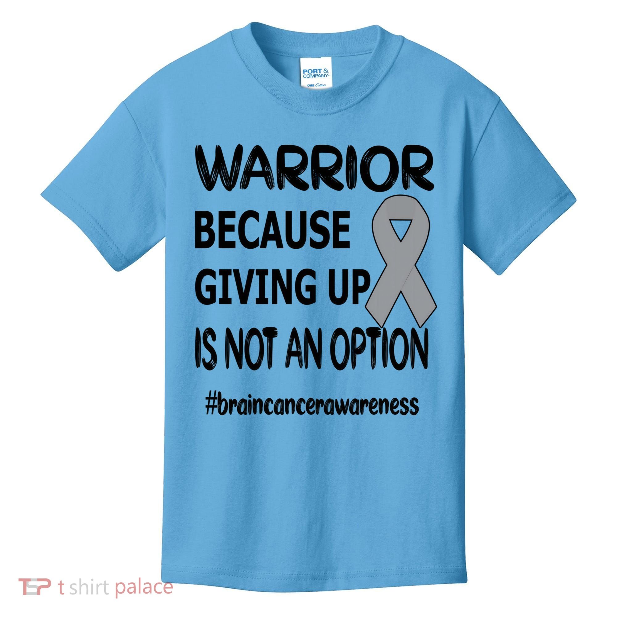 Brain Tumor Warrior Brain Cancer Awareness Ribbon Gift Kids T-Shirt