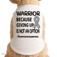 Brain Tumor Warrior Brain Cancer Awareness Ribbon Gift Doggie Tank thumb 0