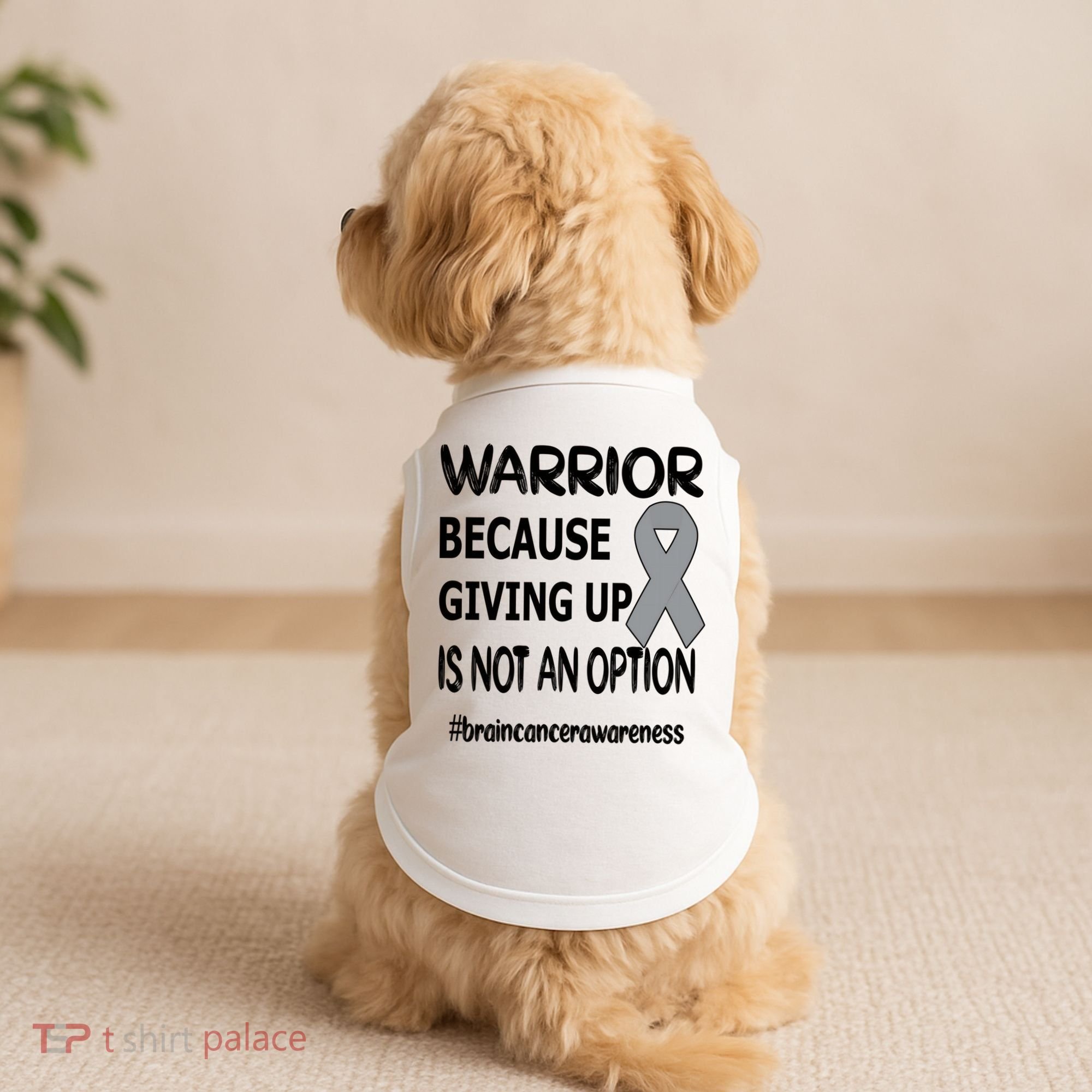 Brain Tumor Warrior Brain Cancer Awareness Ribbon Gift Doggie Tank