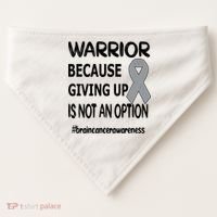 Brain Tumor Warrior Brain Cancer Awareness Ribbon Gift USA-Made Doggie Bandana thumb 0