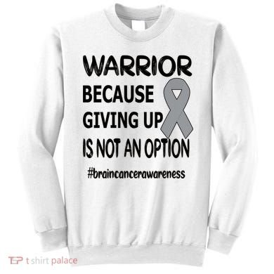 Brain Tumor Warrior Brain Cancer Awareness Ribbon Gift Sweatshirt