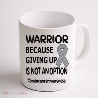 Brain Tumor Warrior Brain Cancer Awareness Ribbon Gift Coffee Mug thumb 1