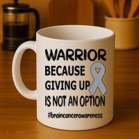 Brain Tumor Warrior Brain Cancer Awareness Ribbon Gift Coffee Mug thumb 4