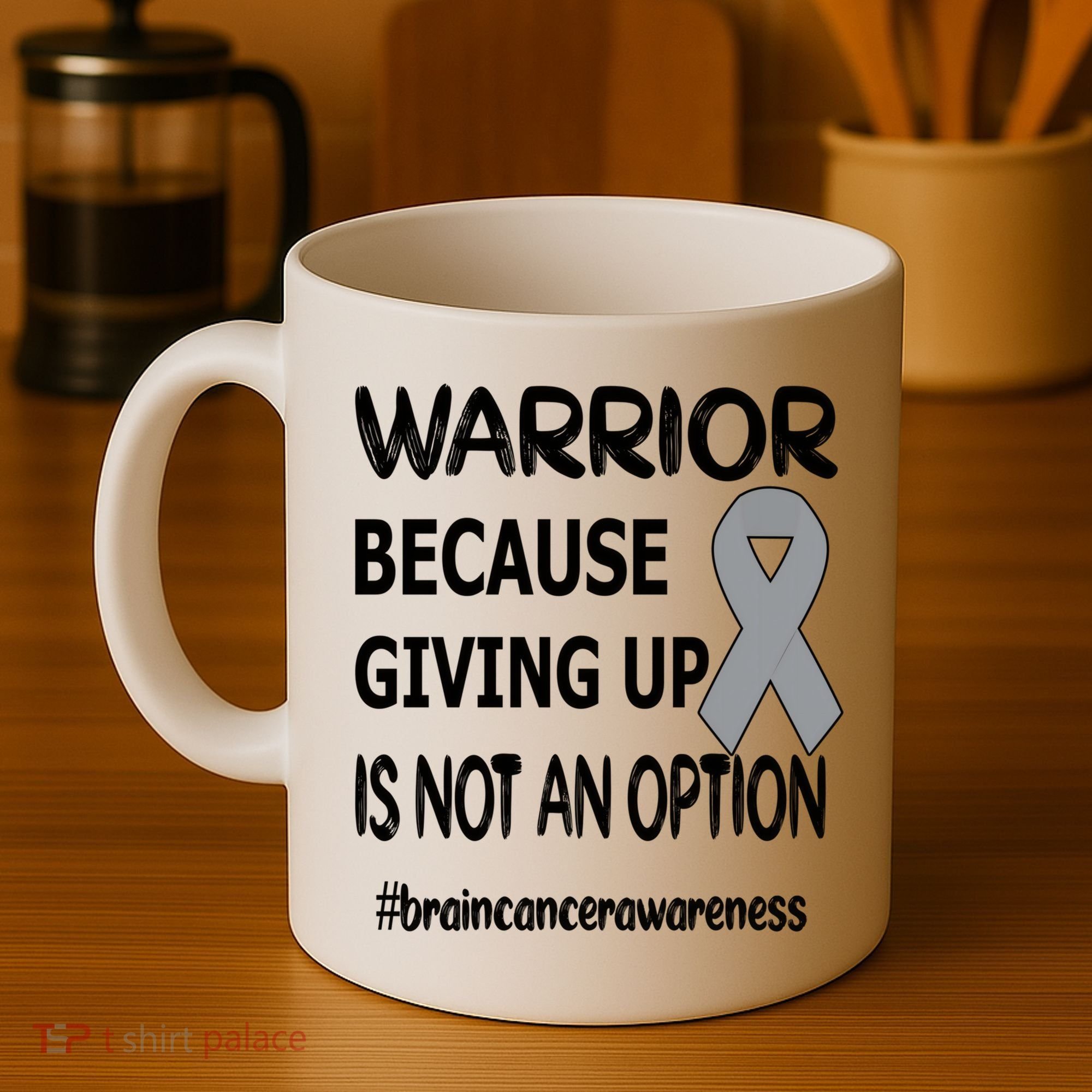 Brain Tumor Warrior Brain Cancer Awareness Ribbon Gift Coffee Mug