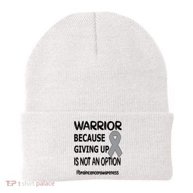 Brain Tumor Warrior Brain Cancer Awareness Ribbon Gift Beanie