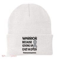 Brain Tumor Warrior Brain Cancer Awareness Ribbon Gift Beanie thumb 0