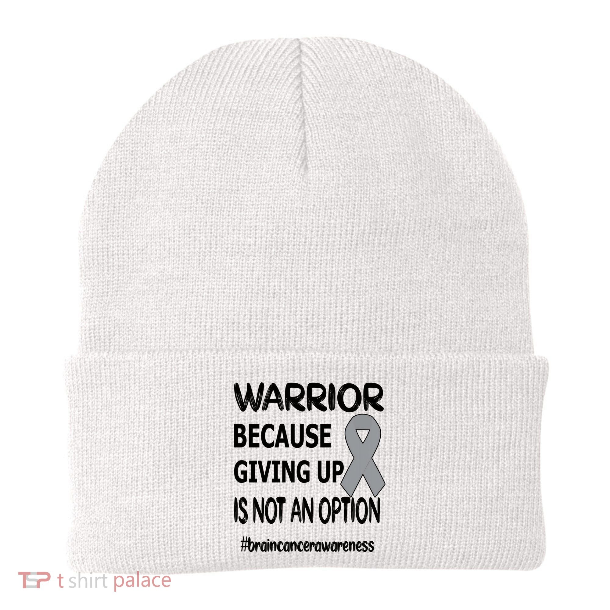 Brain Tumor Warrior Brain Cancer Awareness Ribbon Gift Beanie