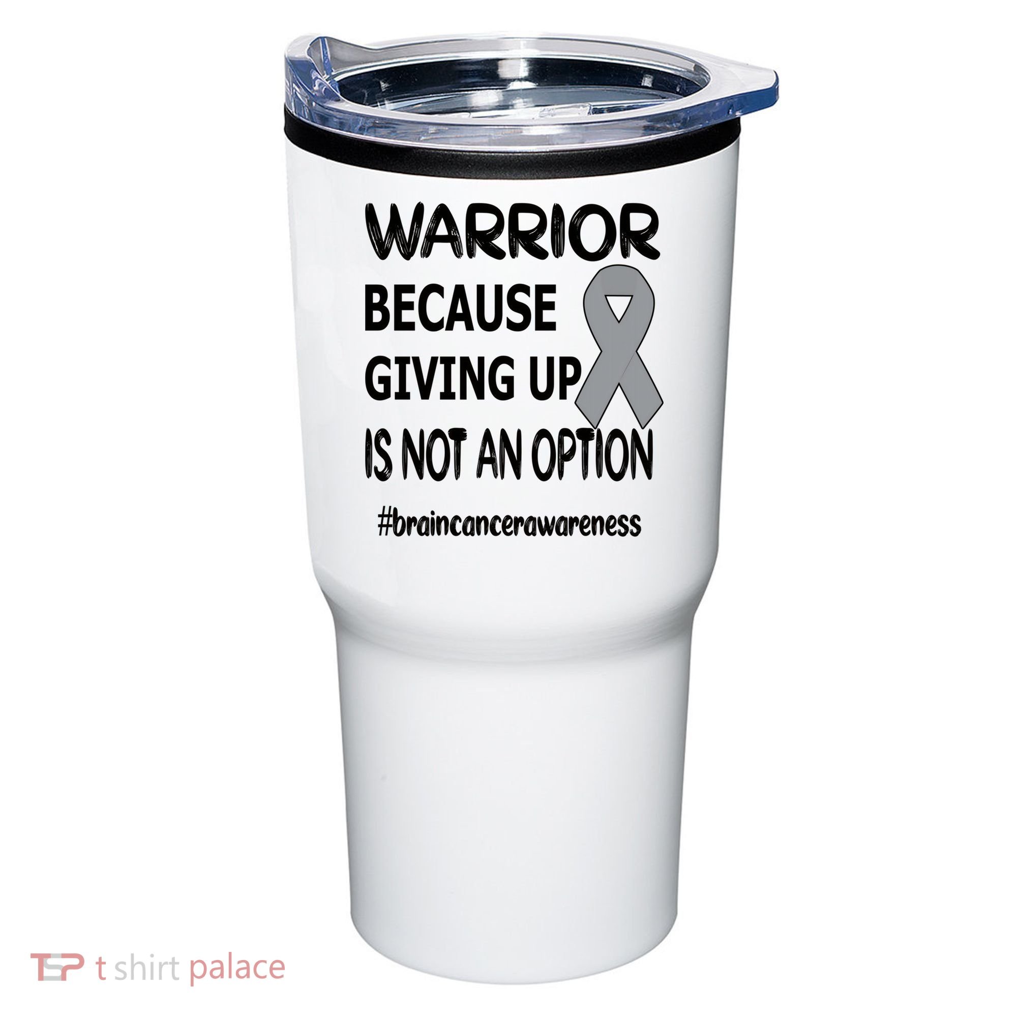 Brain Tumor Warrior Brain Cancer Awareness Ribbon Gift Tumbler