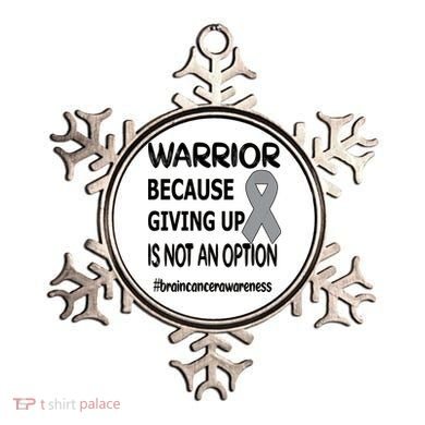 Brain Tumor Warrior Brain Cancer Awareness Ribbon Gift Ornament