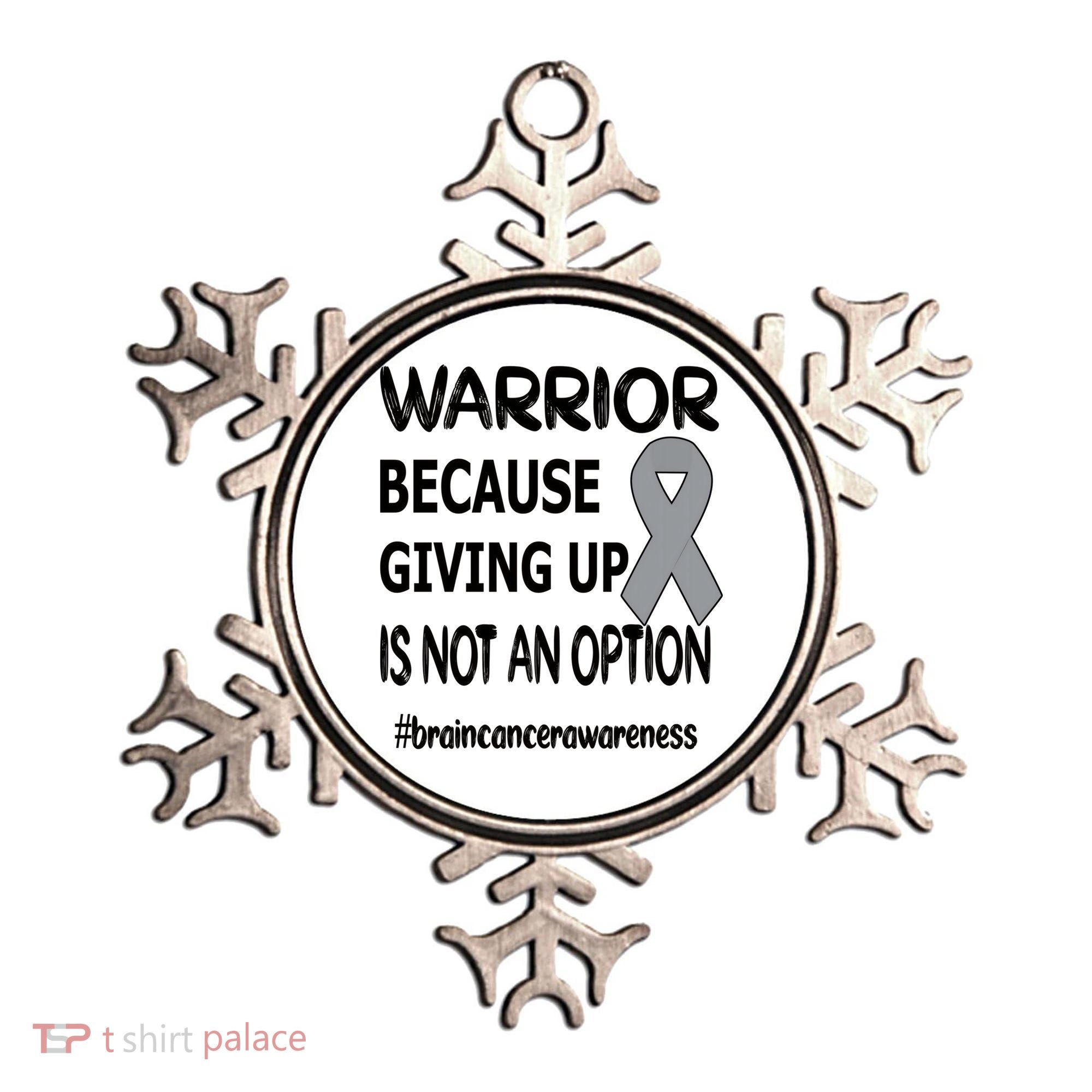 Brain Tumor Warrior Brain Cancer Awareness Ribbon Gift Ornament