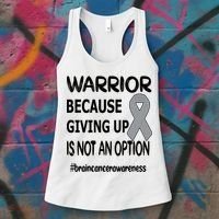 Brain Tumor Warrior Brain Cancer Awareness Ribbon Gift Women's Tank Top thumb 3