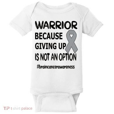 Brain Tumor Warrior Brain Cancer Awareness Ribbon Gift Baby Bodysuit