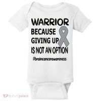 Brain Tumor Warrior Brain Cancer Awareness Ribbon Gift Baby Bodysuit thumb 0