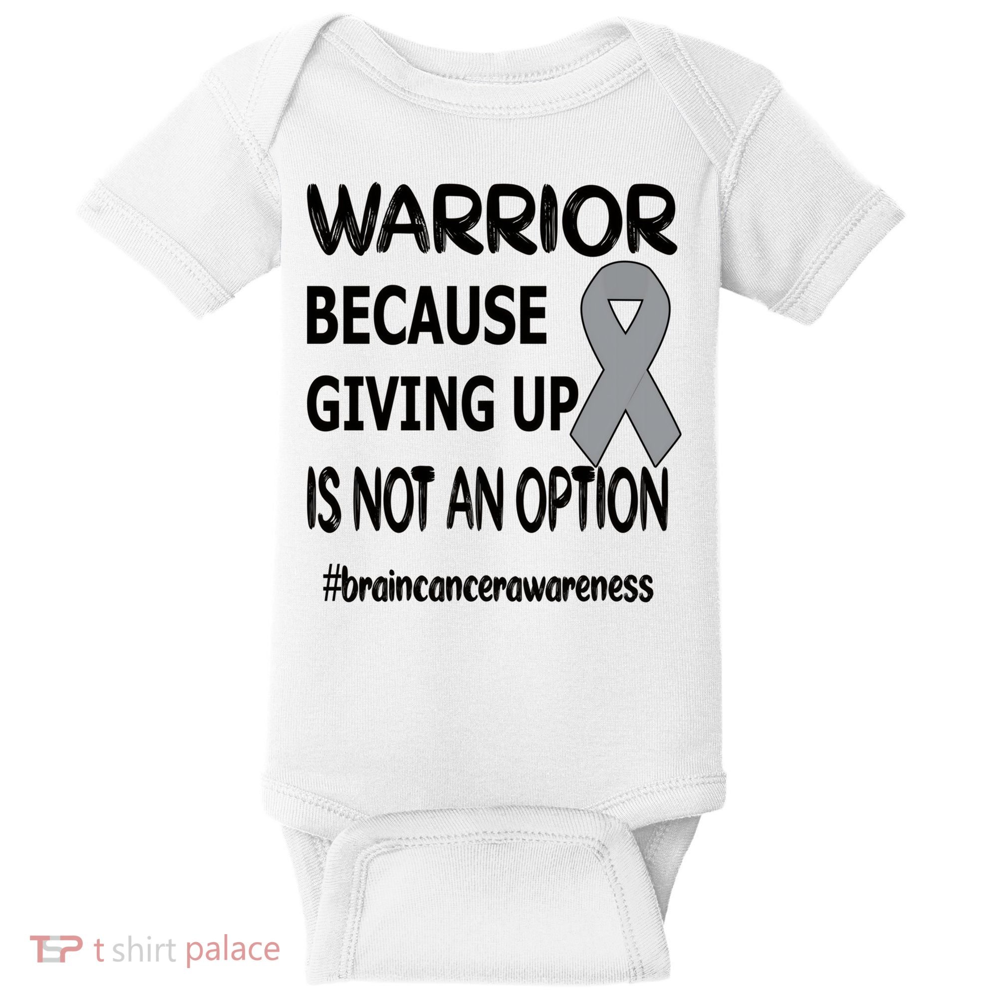 Brain Tumor Warrior Brain Cancer Awareness Ribbon Gift Baby Bodysuit
