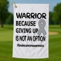Brain Tumor Warrior Brain Cancer Awareness Ribbon Gift Golf Towel thumb 1