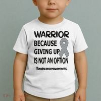 Brain Tumor Warrior Brain Cancer Awareness Ribbon Gift Toddler T-Shirt thumb 2
