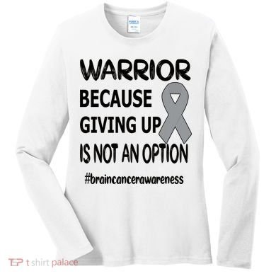 Brain Tumor Warrior Brain Cancer Awareness Ribbon Gift Women's Long Sleeve Shirt