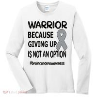 Brain Tumor Warrior Brain Cancer Awareness Ribbon Gift Women's Long Sleeve Shirt thumb 0