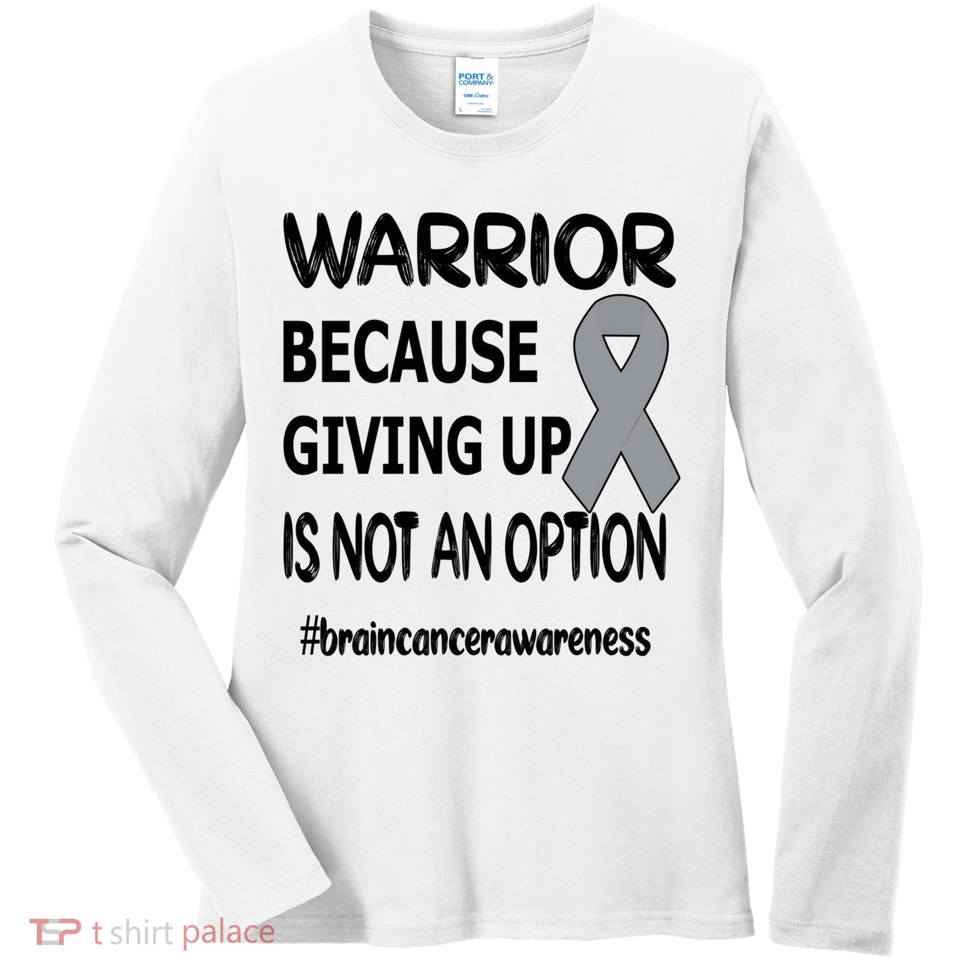 Brain Tumor Warrior Brain Cancer Awareness Ribbon Gift Women's Long Sleeve Shirt