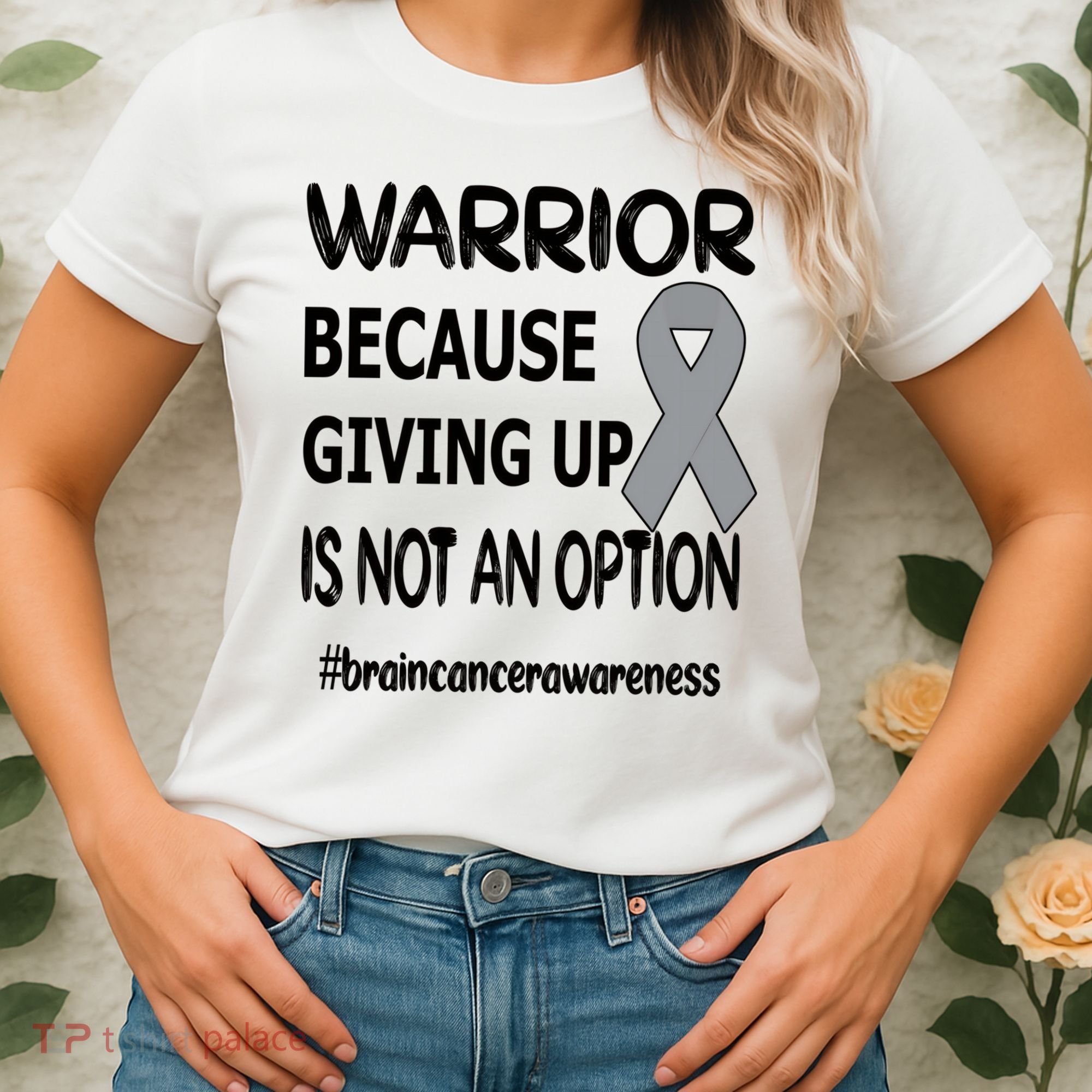 Brain Tumor Warrior Brain Cancer Awareness Ribbon Gift Women's T-Shirt