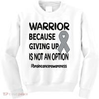 Brain Tumor Warrior Brain Cancer Awareness Ribbon Gift Kids Sweatshirt thumb 0