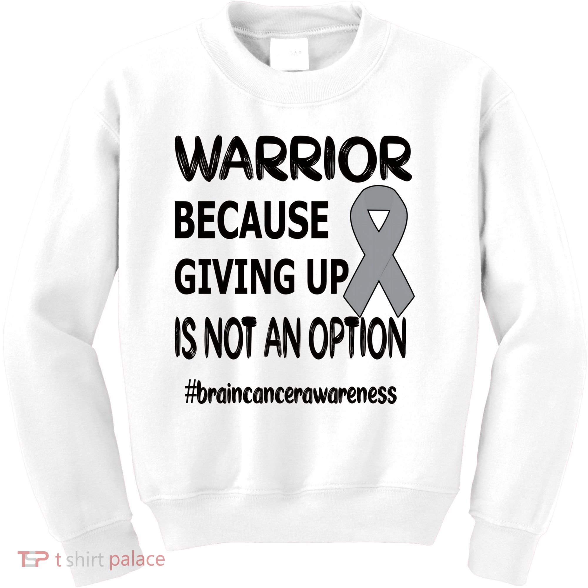 Brain Tumor Warrior Brain Cancer Awareness Ribbon Gift Kids Sweatshirt