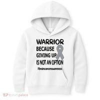 Brain Tumor Warrior Brain Cancer Awareness Ribbon Gift Kids Hoodie thumb 0