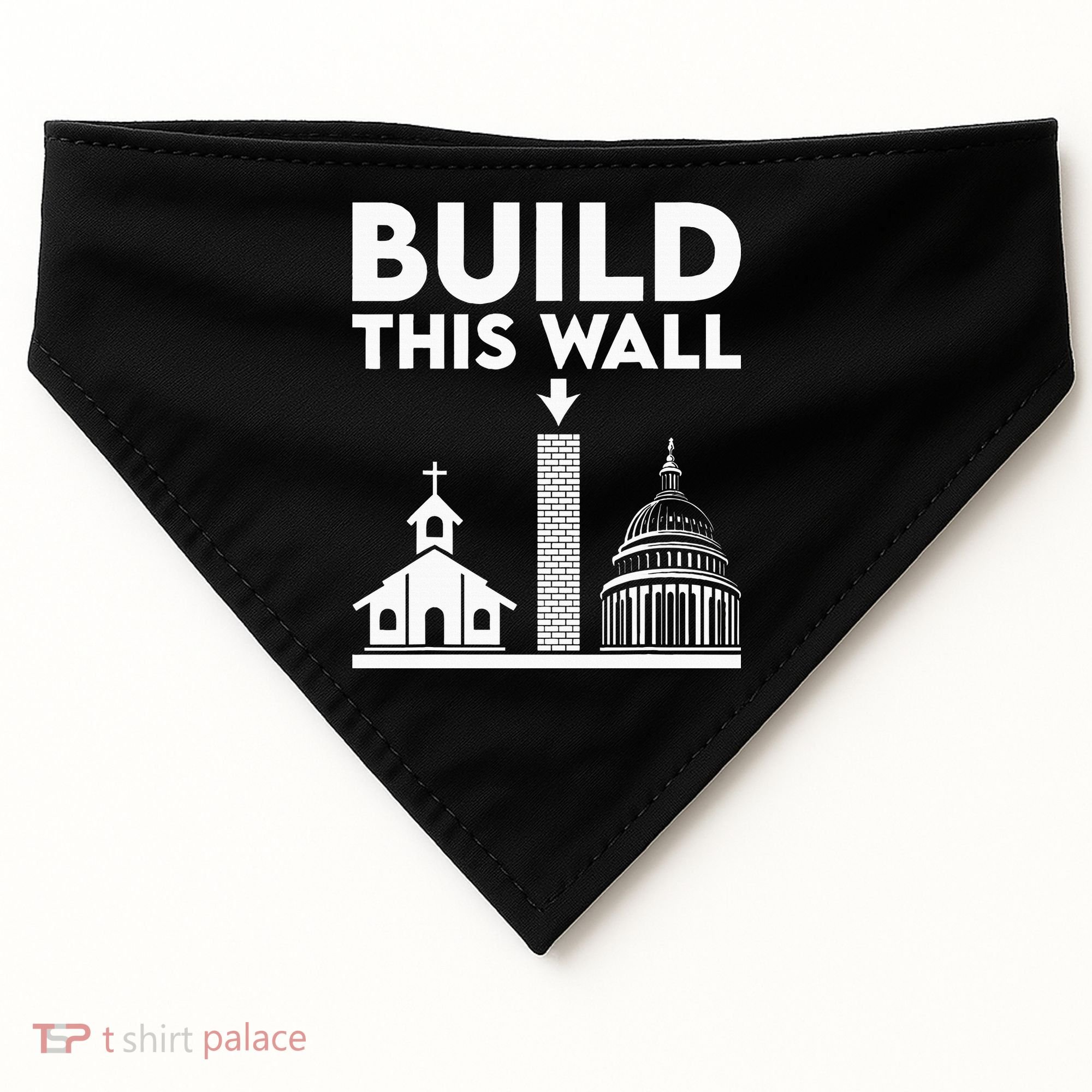 Build This Wall Separation Of Church And State USA-Made Doggie Bandana