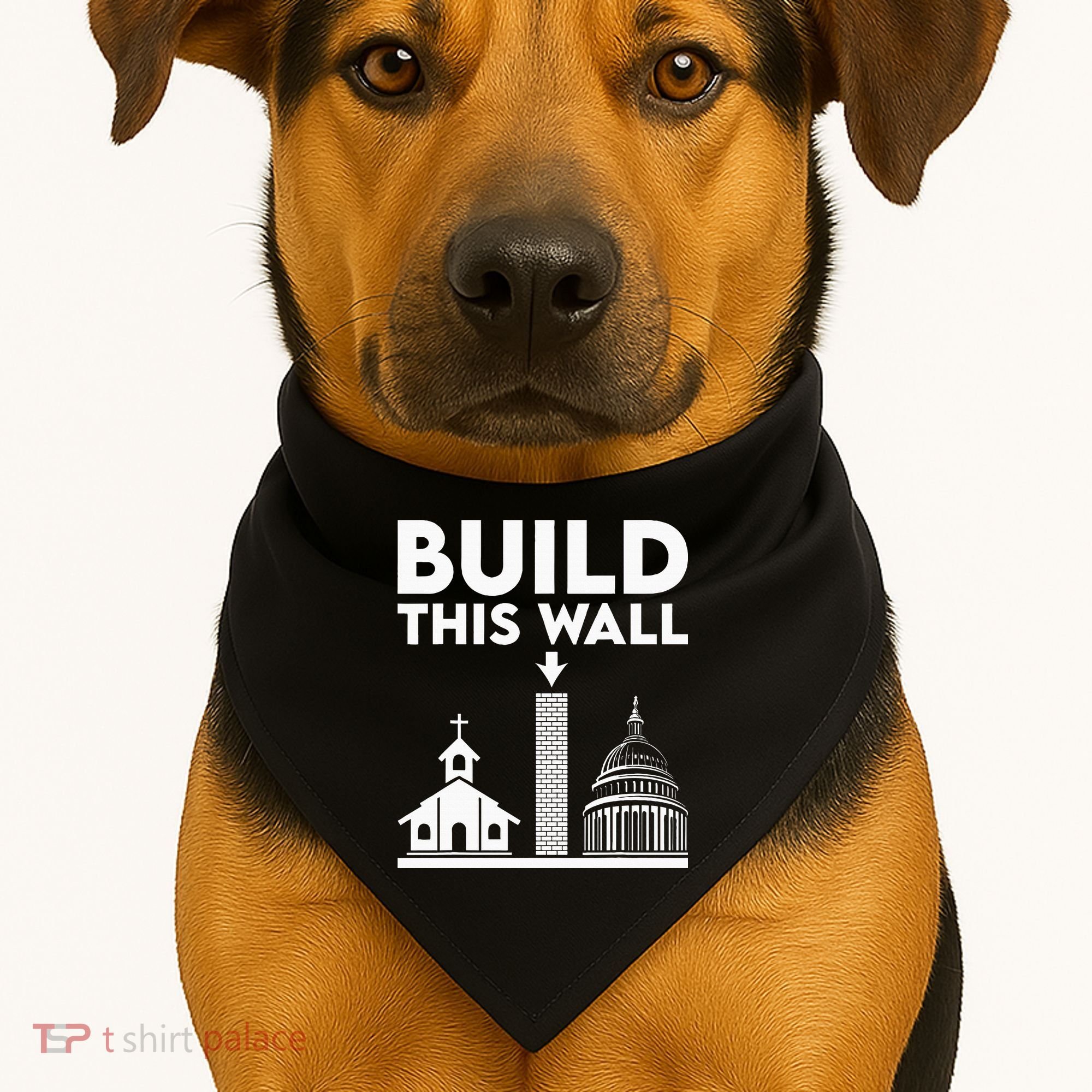 Build This Wall Separation Of Church And State USA-Made Doggie Bandana