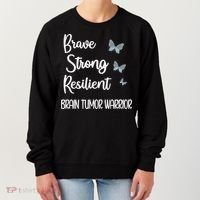 Brain Tumor Warrior Brain Cancer Awareness Gray Ribbon Gift Women's Sweatshirt thumb 0