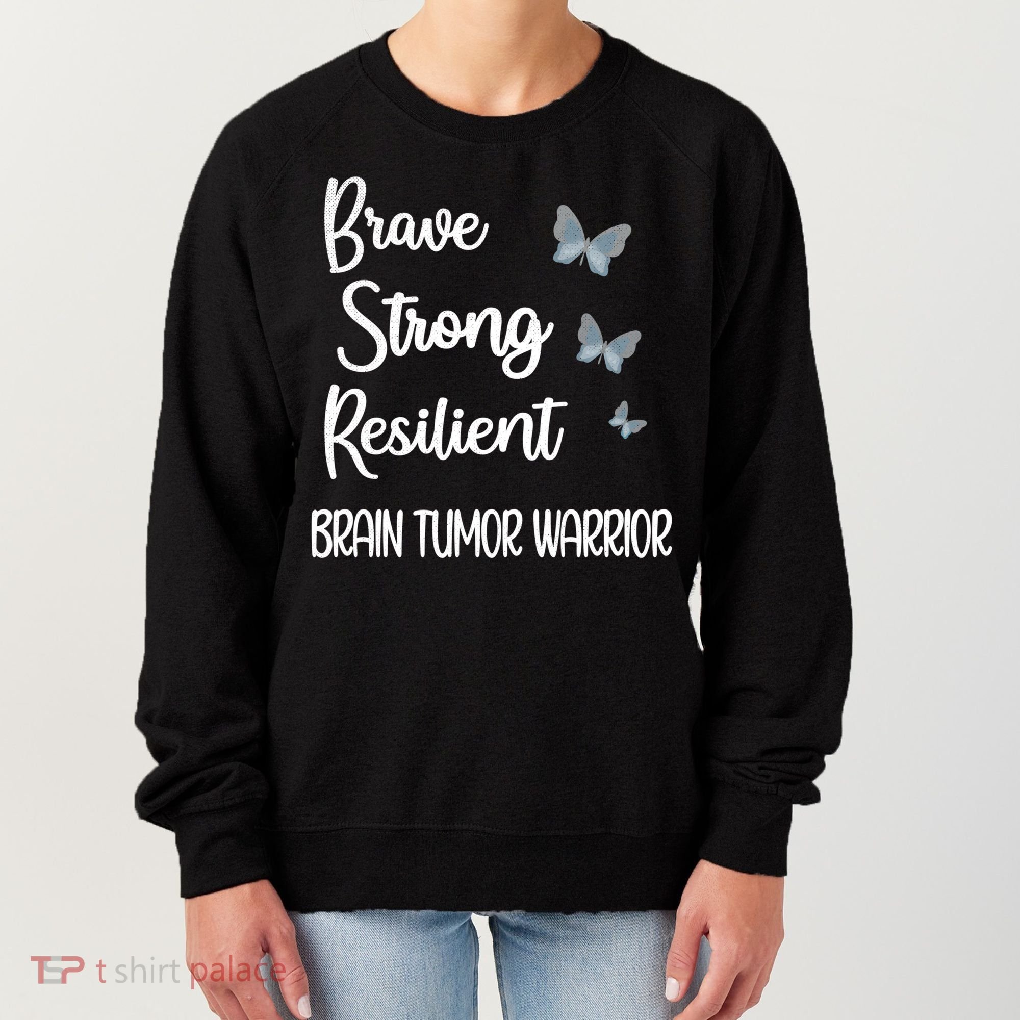 Brain Tumor Warrior Brain Cancer Awareness Gray Ribbon Gift Women's Sweatshirt