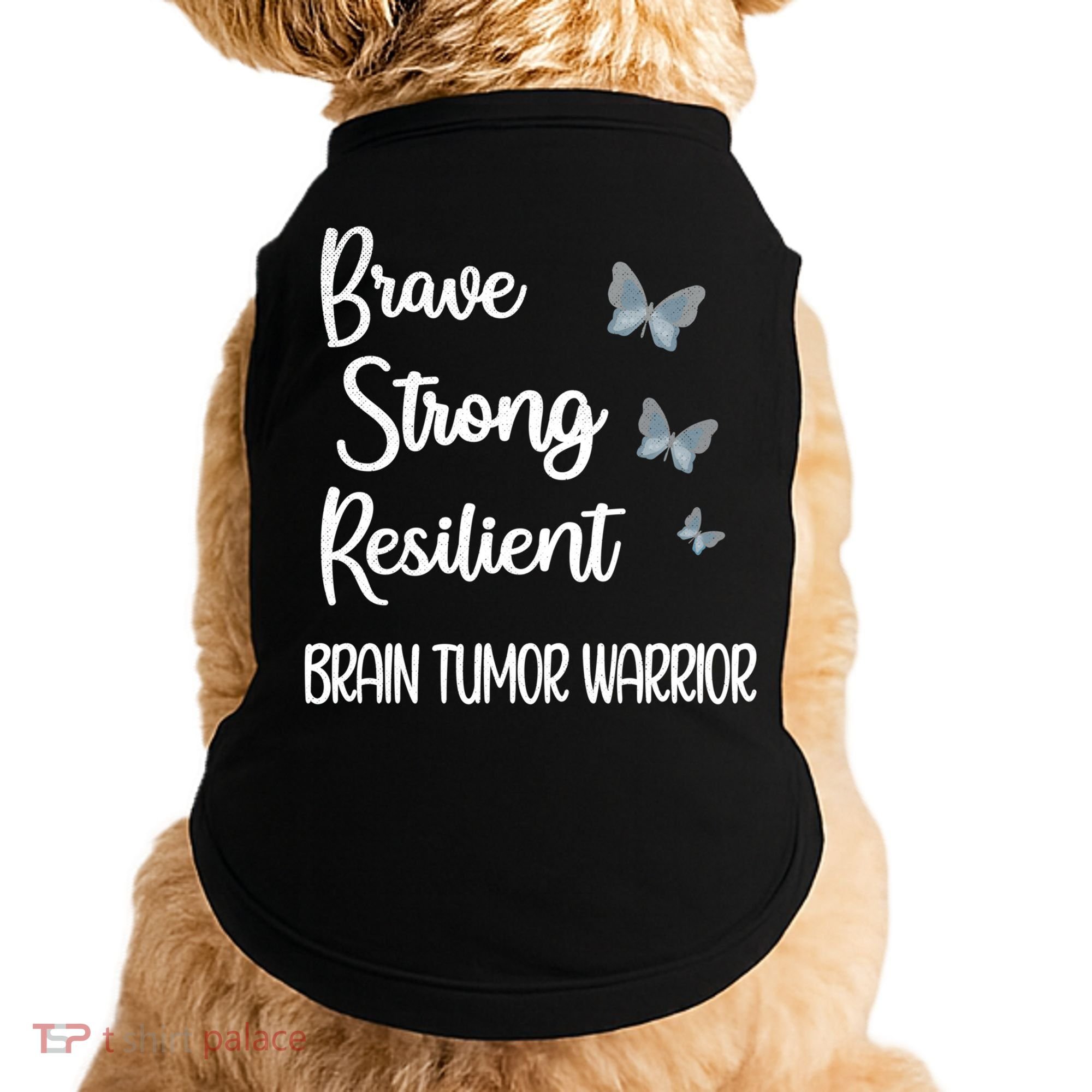 Brain Tumor Warrior Brain Cancer Awareness Gray Ribbon Gift Doggie Tank