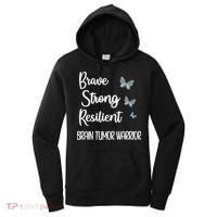 Brain Tumor Warrior Brain Cancer Awareness Gray Ribbon Gift Women's Hoodie thumb 0