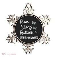 Brain Tumor Warrior Brain Cancer Awareness Gray Ribbon Gift Ornament thumb 0