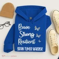 Brain Tumor Warrior Brain Cancer Awareness Gray Ribbon Gift Hoodie thumb 4